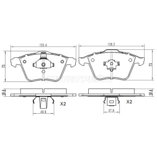 Колодки тормозные перед FORD FOCUS II 05-12/MAZDA3 BK 06-14 SAT