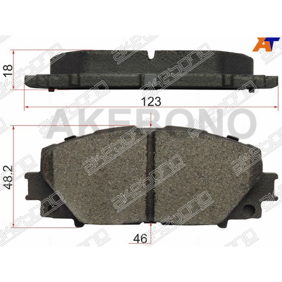 Колодки тормозные перед TOYOTA AQUA 11-/VITZ/YARIS 05-/PREMIO 07-/PRIUS 09- AKEBONO