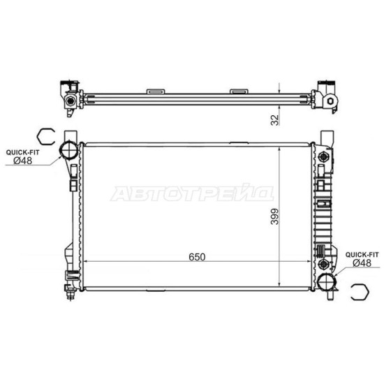 Радиатор Mercedes-Benz C-Class 00-08 / CLK-Class 02-10 / SLK-Class 04-11 SAT