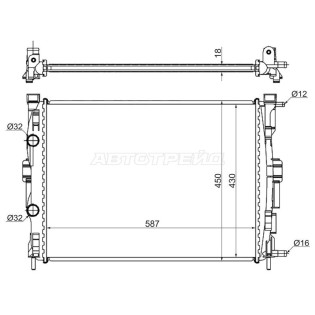 Радиатор RENAULT MEGANE II 02-08 SAT