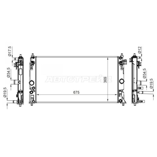 Радиатор Toyota C-HR 16-19 / Prius (ZVW50) 15- / Prius PHV 17- SAT