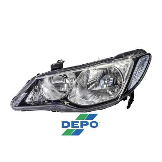 Фара левая Honda Civic 4D (2006-) DEPO