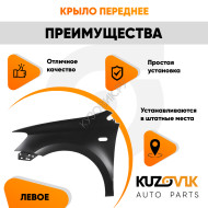 Крыло переднее левое с отверстием Volkswagen Polo V (2009-2015) седан KUZOVIK